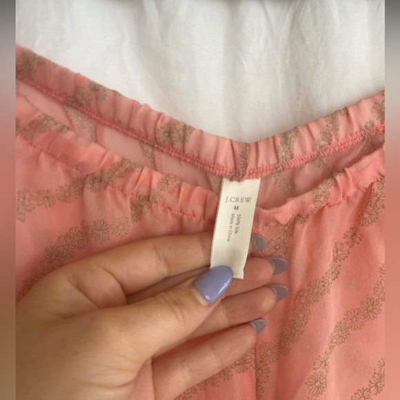 J. Crew Pink Silk Wide Leg Pants with Flowing Silhouette Size Medium - Picture 6 of 16